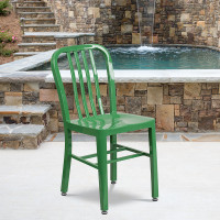 Flash Furniture CH-61200-18-GN-GG Green Metal Indoor-Outdoor Chair